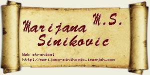 Marijana Šiniković vizit kartica